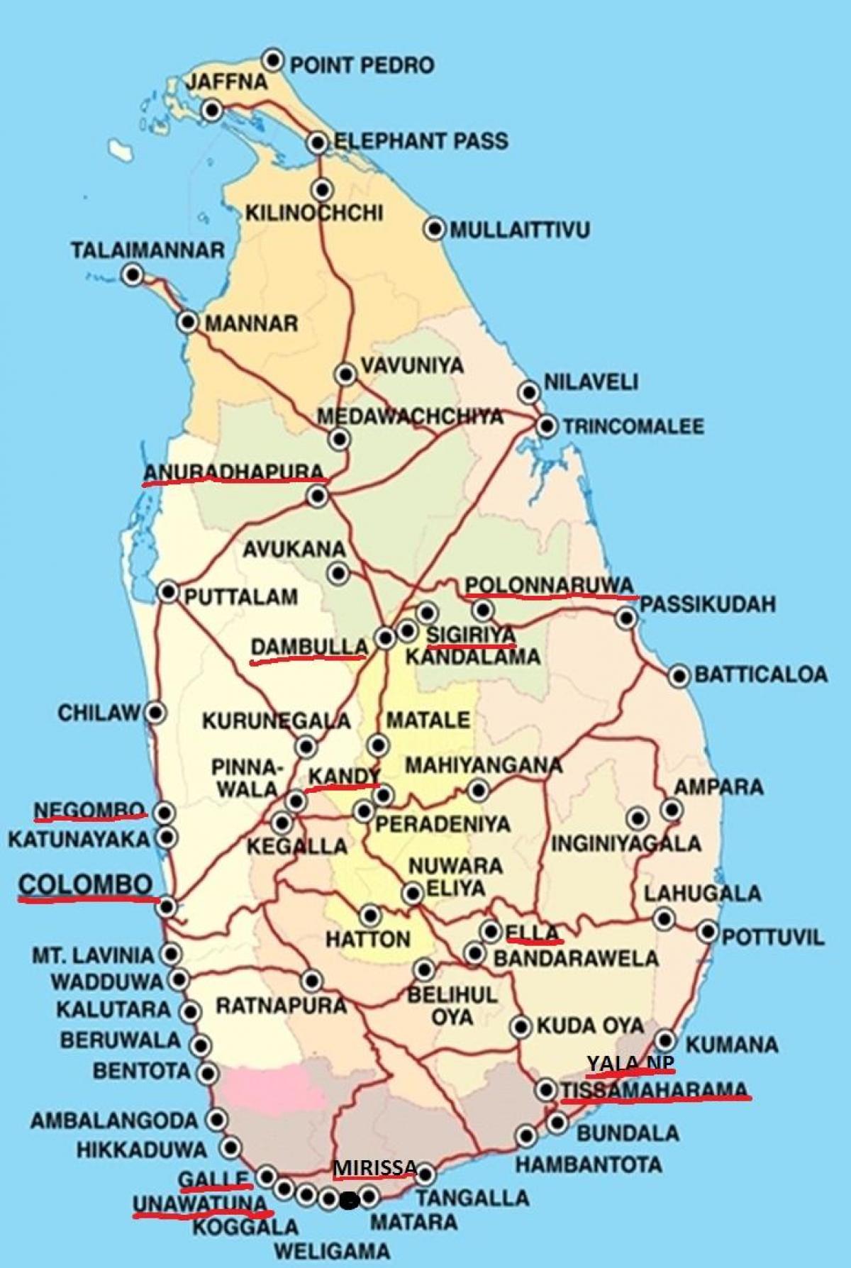 ella mapa de Sri Lanka