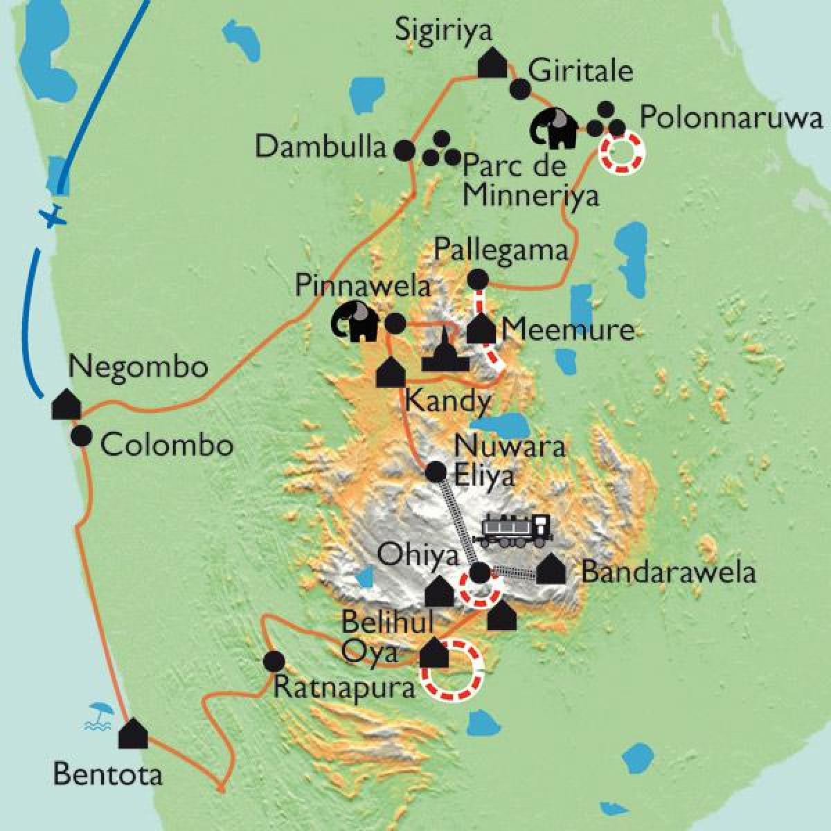 Sri Lanka mapa de sigiriya
