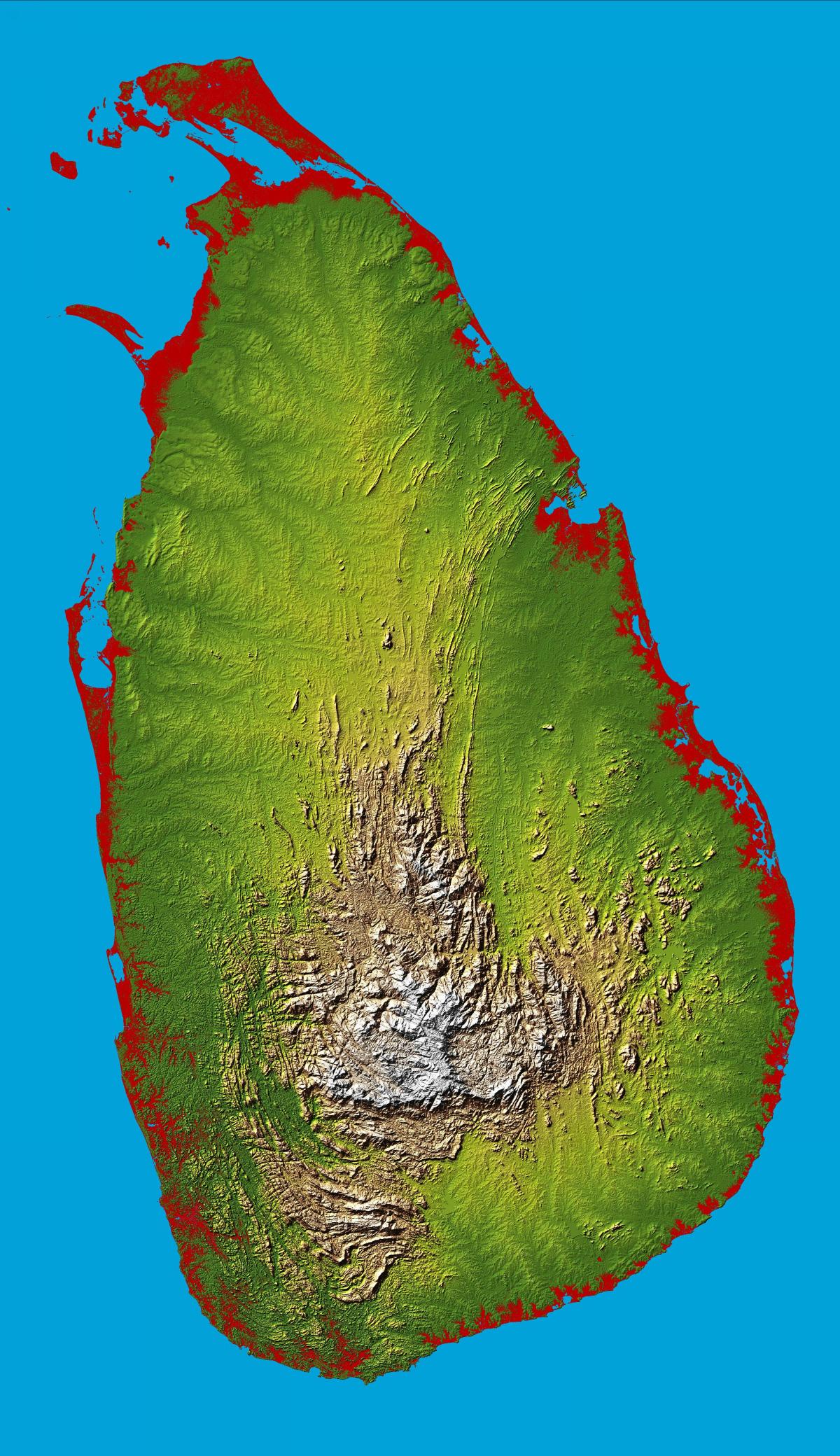 mapa de Sri Lanka en 3d