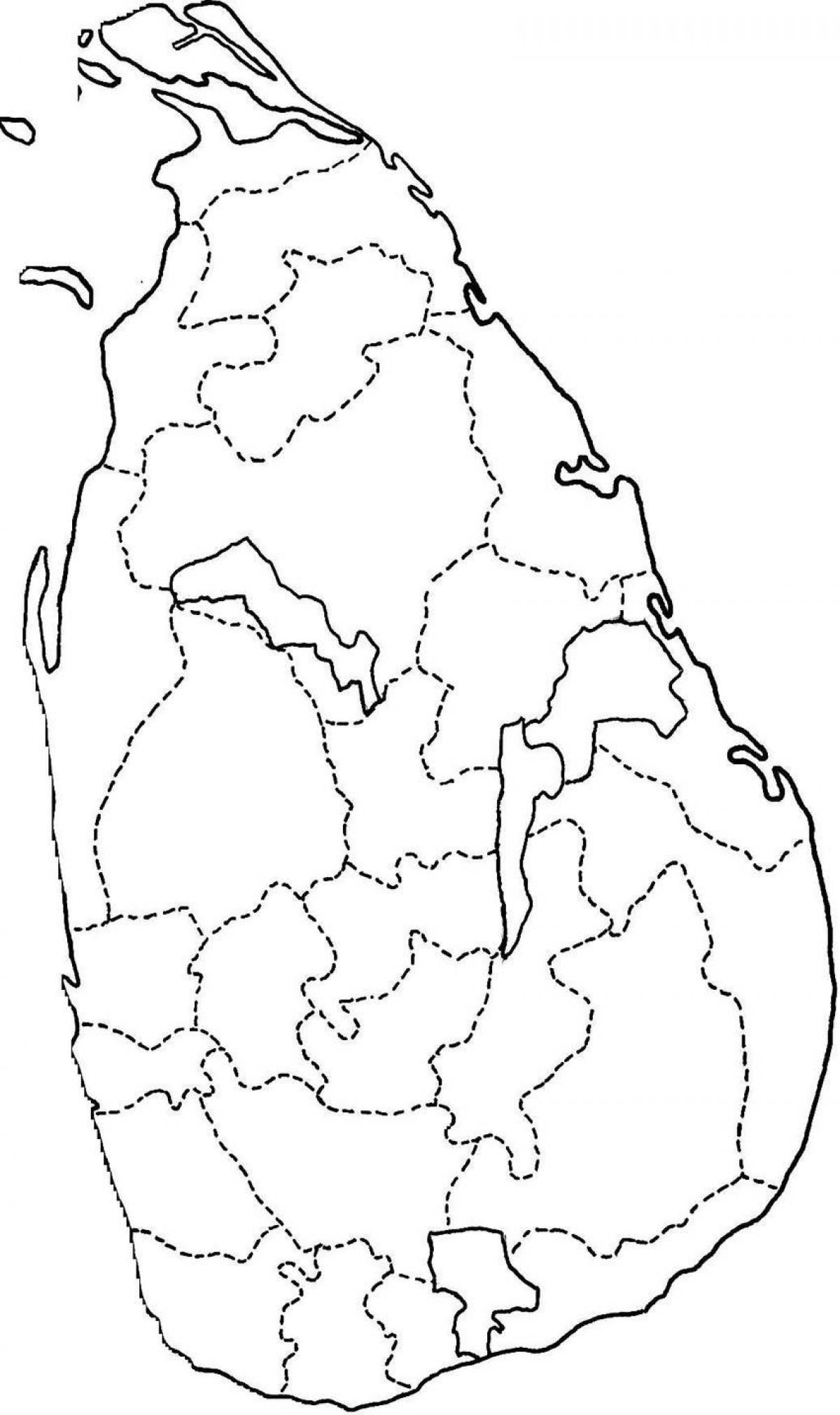 mapa de Sri Lanka mapa de dibujo de línea