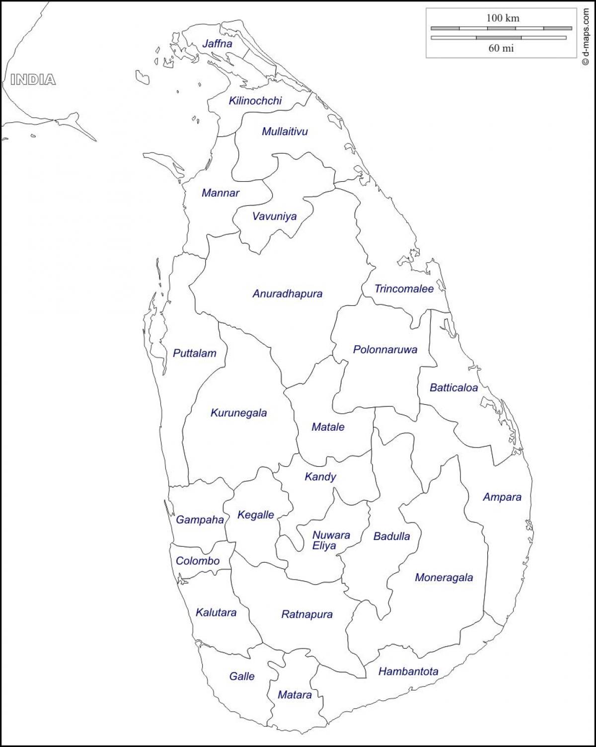 Sri Lanka el dibujo del mapa