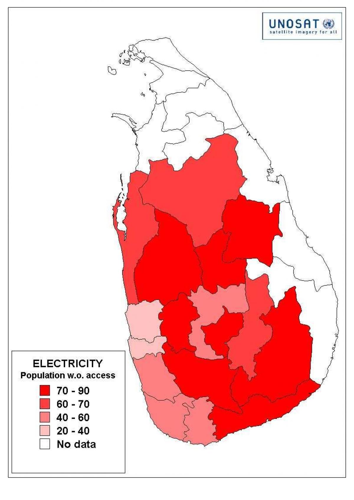 Población de Sri Lanka mapa