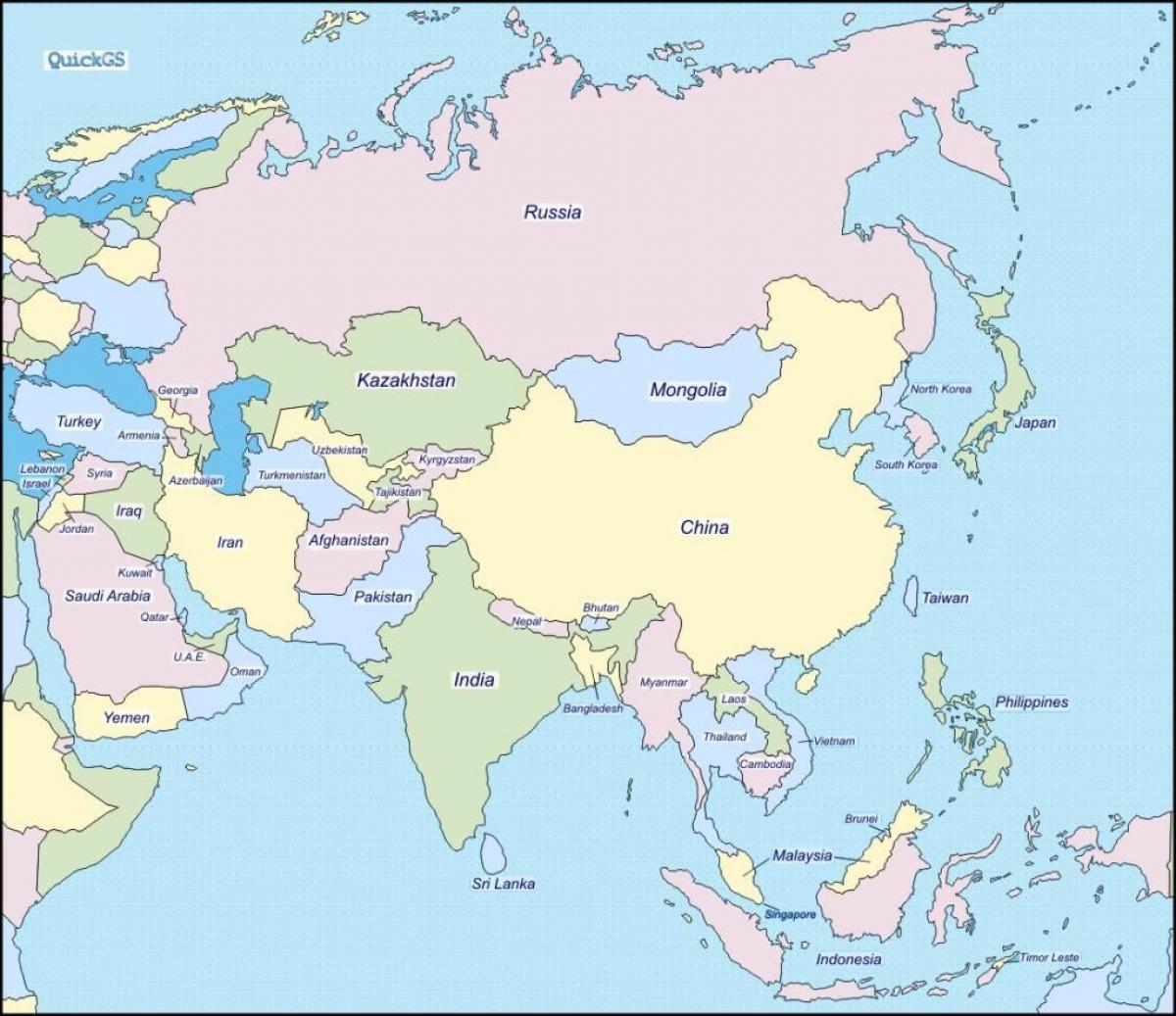 mapa de Sri Lanka y los países vecinos