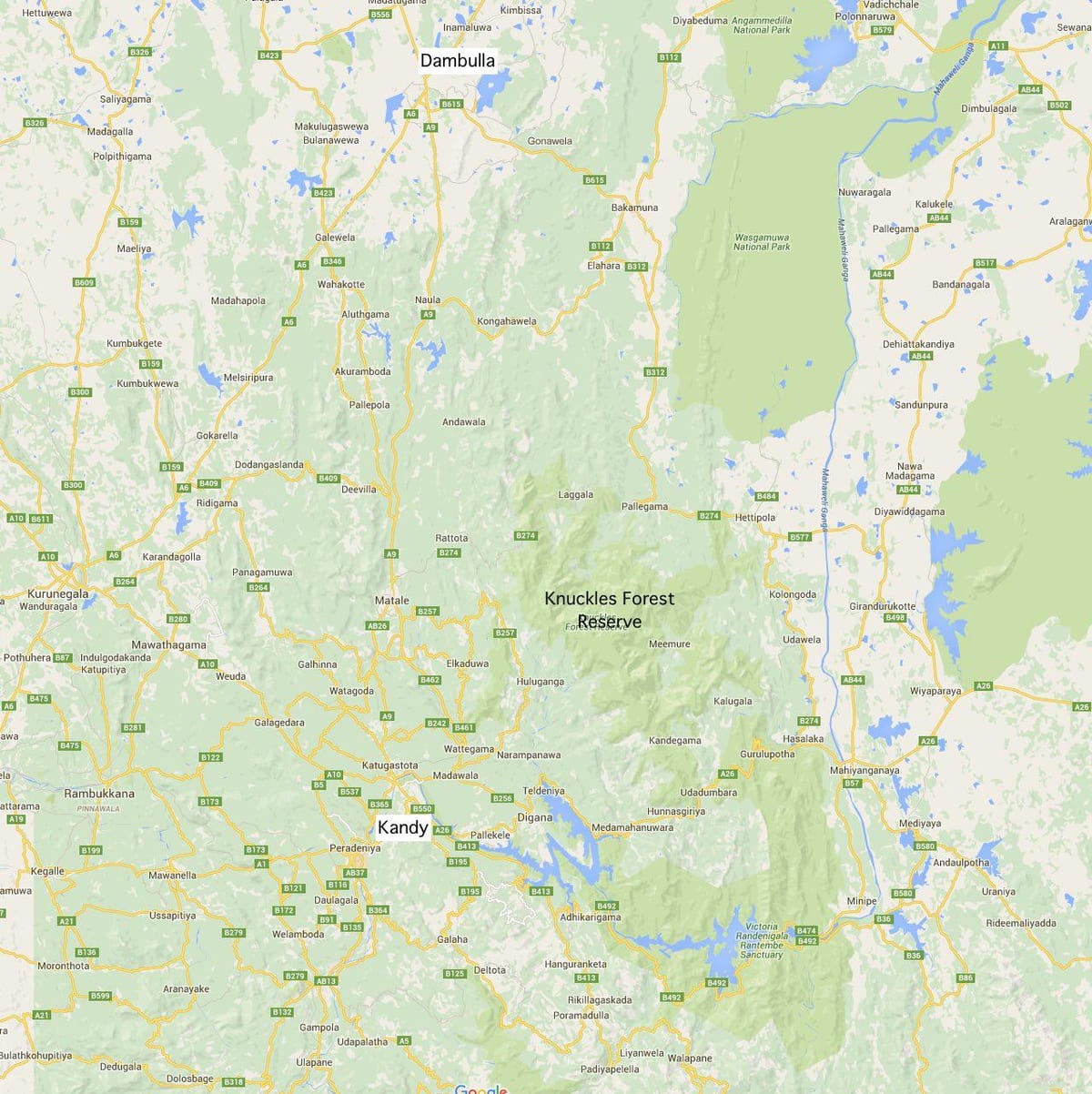 mapa de los nudillos de Sri Lanka