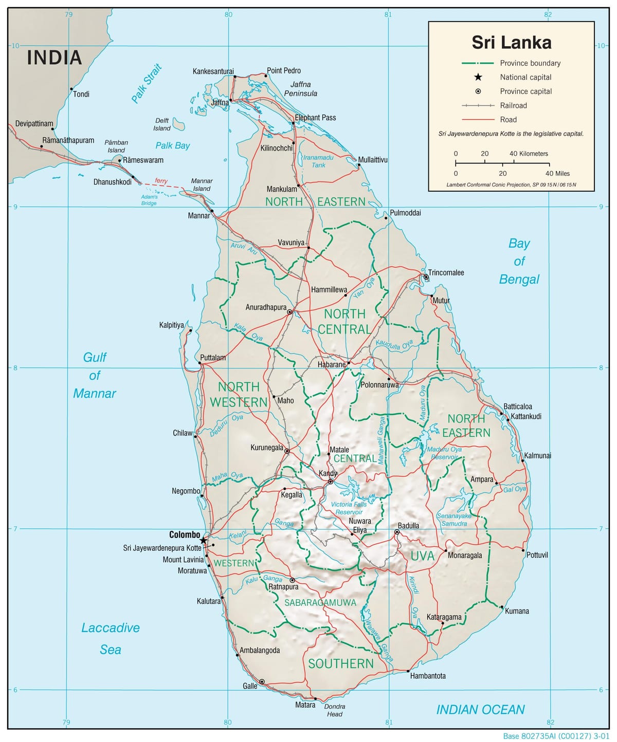 mapa de mapa de navegación de Sri Lanka