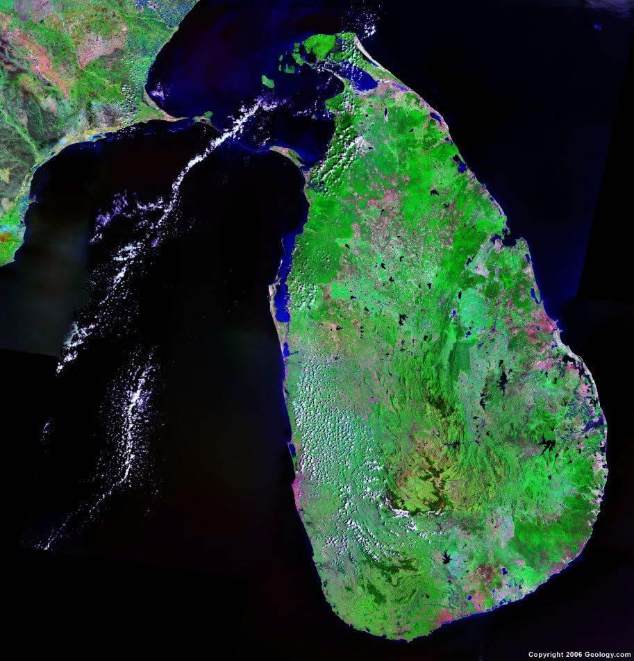 mapa de mapa geológico de Sri Lanka