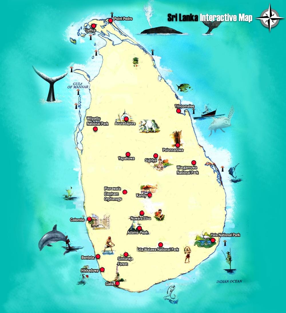 adam pico mapa de Sri Lanka