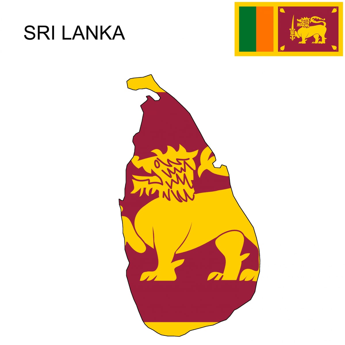 mapa de Sri Lanka bandera