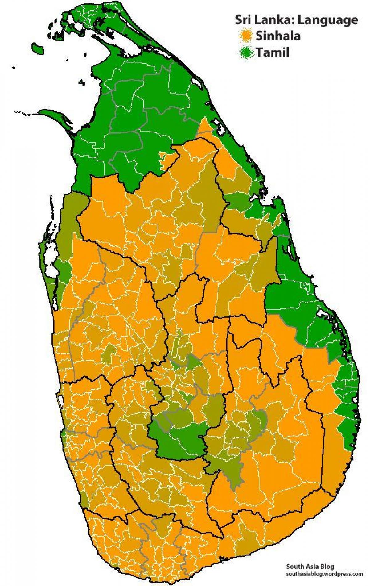 mapa de Sri Lanka idioma