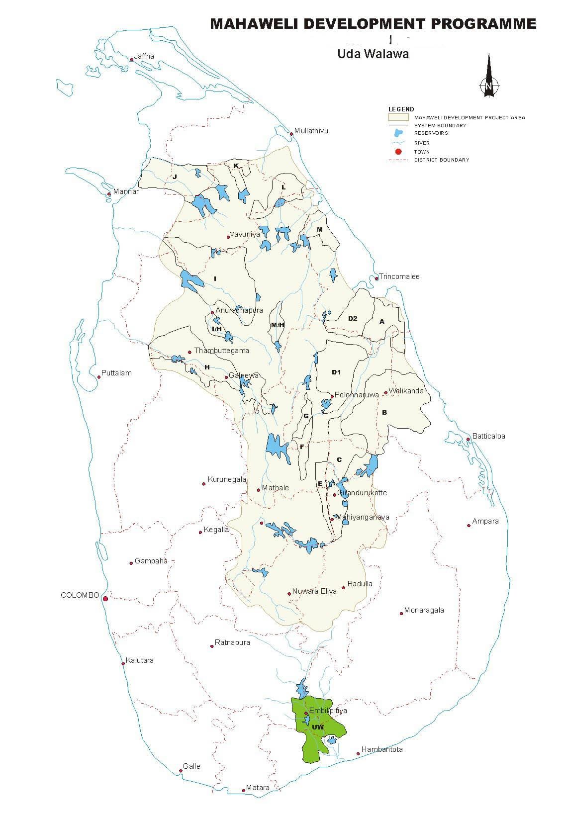 mapa de los tanques en Sri Lanka