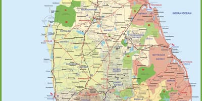 Mapa de la aldea de Sri Lanka