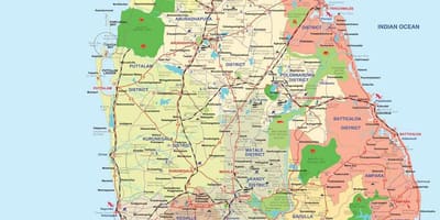 Sri Lanka ampara mapa del distrito de