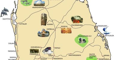 Mapa de bentota, Sri Lanka