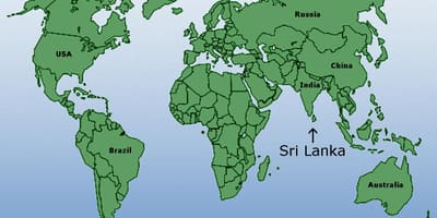 Ceilán ubicación mapa del mundo
