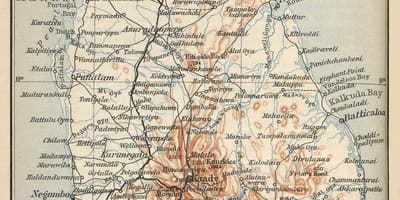 Ceilán en el mapa