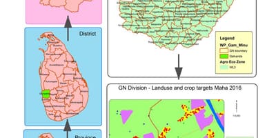 Mapa de gn división mapa de Sri Lanka