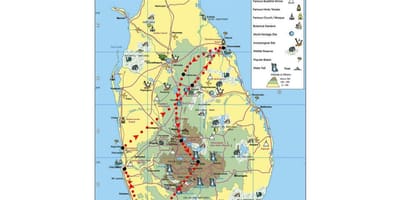Mapa de símbolos en Sri Lanka