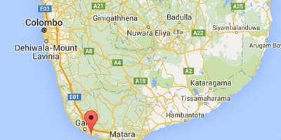  mapa del suroeste de Sri Lanka