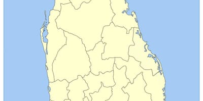 Mapa de Sri Lanka, el sur de la provincia de