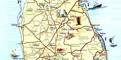 Sri Lanka atracciones mapa