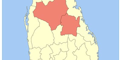 La provincia Central de Sri Lanka mapa