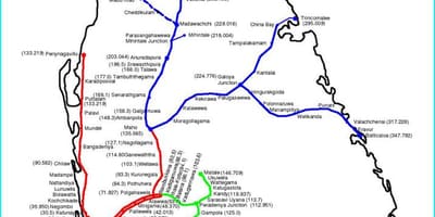 Sri Lanka red ferroviaria mapa