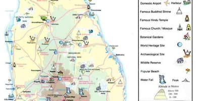 Mapa de Sri Lanka información mapa