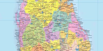 Sri Lanka kilómetro mapa