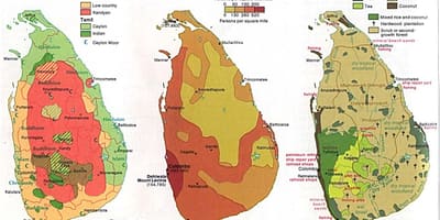 Mapa de Sri Lanka la agricultura