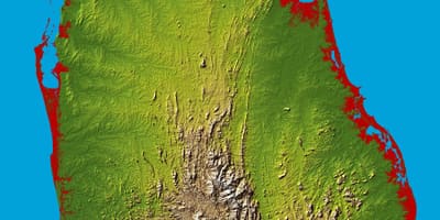 Mapa de Sri Lanka en 3d