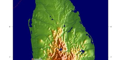Mapa de Sri Lanka elevación