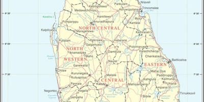 Mapa de Sri Lanka de la ciudad
