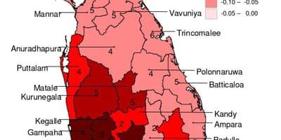 Mapa de Sri Lanka de la malaria