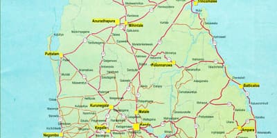 Sri Lanka carretera mapa