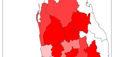 Población de Sri Lanka mapa
