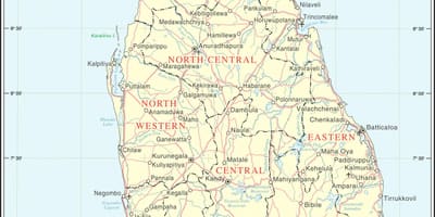 Sri Lanka mapa de carreteras calculadora de distancia