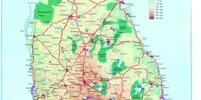 Mapa de Sri Lanka de transporte