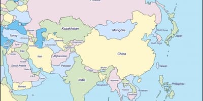 Mapa de Sri Lanka y los países vecinos