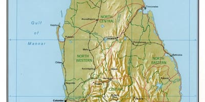 Mapa de Sri Lanka física