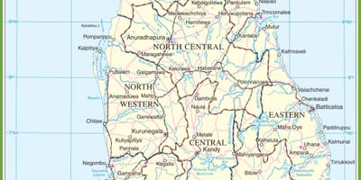 Mapa de Sri Lanka político