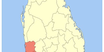 Mapa de Sri Lanka occidental de la provincia